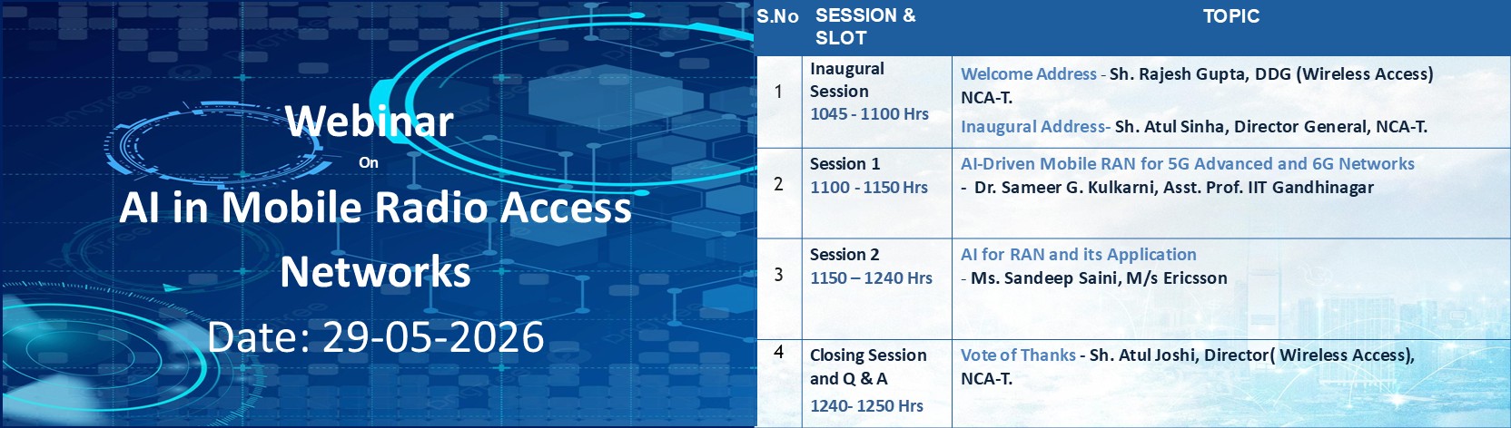 Webinar on AI in Mobile Radio Access Networks